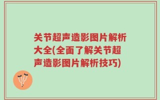 关节超声造影图片解析大全(全面了解关节超声造影图片解析技巧)