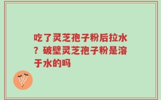 吃了灵芝孢子粉后拉水？破壁灵芝孢子粉是溶于水的吗