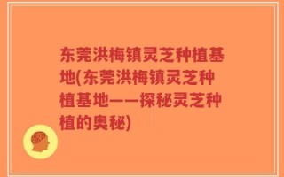 东莞洪梅镇灵芝种植基地(东莞洪梅镇灵芝种植基地——探秘灵芝种植的奥秘)
