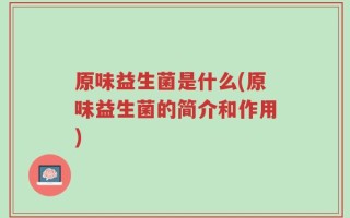 原味益生菌是什么(原味益生菌的简介和作用)
