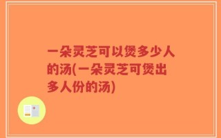 一朵灵芝可以煲多少人的汤(一朵灵芝可煲出多人份的汤)