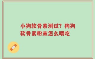 小狗软骨素测试？狗狗软骨素粉末怎么喂吃