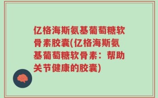 亿格海斯氨基葡萄糖软骨素胶囊(亿格海斯氨基葡萄糖软骨素：帮助关节健康的胶囊)