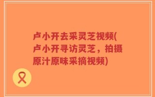 卢小开去采灵芝视频(卢小开寻访灵芝，拍摄原汁原味采摘视频)