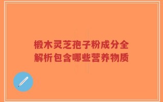 椴木灵芝孢子粉成分全解析包含哪些营养物质