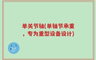 单关节轴(单轴节承重，专为重型设备设计)