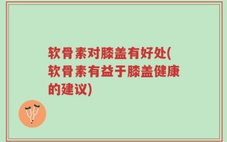软骨素对膝盖有好处(软骨素有益于膝盖健康的建议)