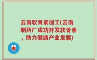云南软骨素加工(云南制药厂成功开发软骨素，助力健康产业发展)