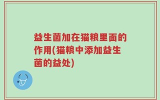 益生菌加在猫粮里面的作用(猫粮中添加益生菌的益处)