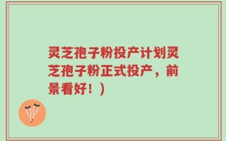 灵芝孢子粉投产计划灵芝孢子粉正式投产，前景看好！)