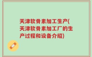 天津软骨素加工生产(天津软骨素加工厂的生产过程和设备介绍)