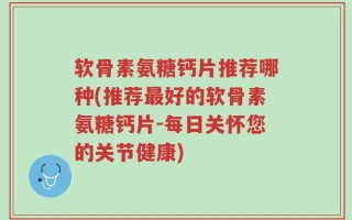 软骨素氨糖钙片推荐哪种(推荐最好的软骨素氨糖钙片-每日关怀您的关节健康)