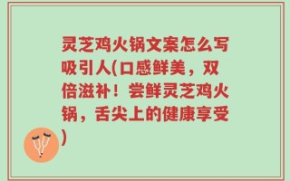 灵芝鸡火锅文案怎么写吸引人(口感鲜美，双倍滋补！尝鲜灵芝鸡火锅，舌尖上的健康享受)
