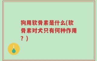 狗用软骨素是什么(软骨素对犬只有何种作用？)