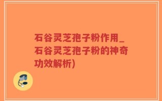 石谷灵芝孢子粉作用_石谷灵芝孢子粉的神奇功效解析)