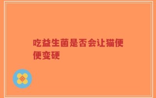 吃益生菌是否会让猫便便变硬