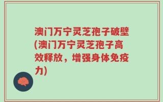 澳门万宁灵芝孢子破壁(澳门万宁灵芝孢子高效释放，增强身体免疫力)