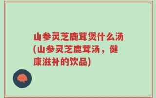 山参灵芝鹿茸煲什么汤(山参灵芝鹿茸汤，健康滋补的饮品)