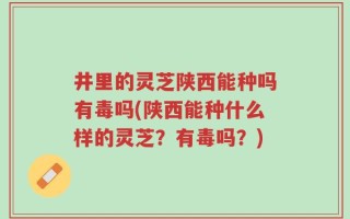 井里的灵芝陕西能种吗有毒吗(陕西能种什么样的灵芝？有毒吗？)