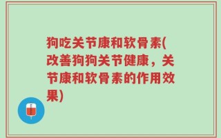 狗吃关节康和软骨素(改善狗狗关节健康，关节康和软骨素的作用效果)