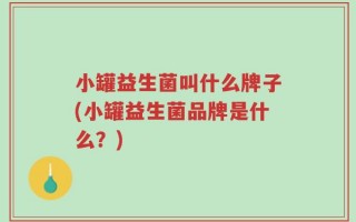 小罐益生菌叫什么牌子(小罐益生菌品牌是什么？)