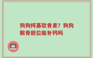 狗狗柯基软骨素？狗狗髌骨脱位能补钙吗