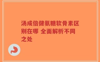 汤成倍健氨糖软骨素区别在哪 全面解析不同之处