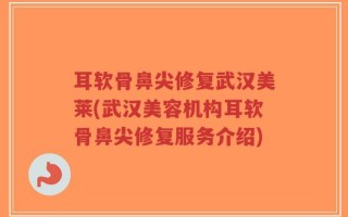耳软骨鼻尖修复武汉美莱(武汉美容机构耳软骨鼻尖修复服务介绍)