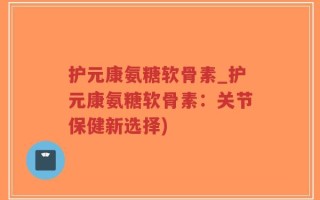 护元康氨糖软骨素_护元康氨糖软骨素：关节保健新选择)