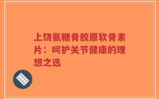 上饶氨糖骨胶原软骨素片：呵护关节健康的理想之选