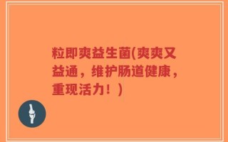 粒即爽益生菌(爽爽又益通，维护肠道健康，重现活力！)