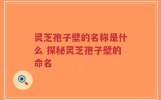 灵芝孢子壁的名称是什么 探秘灵芝孢子壁的命名