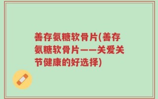 善存氨糖软骨片(善存氨糖软骨片——关爱关节健康的好选择)
