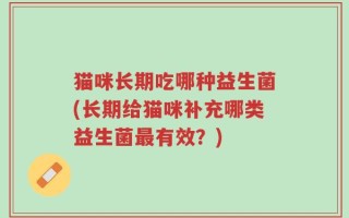 猫咪长期吃哪种益生菌(长期给猫咪补充哪类益生菌最有效？)