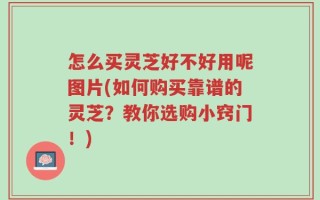怎么买灵芝好不好用呢图片(如何购买靠谱的灵芝？教你选购小窍门！)