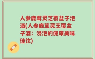 人参鹿茸灵芝覆盆子泡酒(人参鹿茸灵芝覆盆子酒：浸泡的健康美味佳饮)
