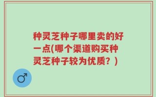 种灵芝种子哪里卖的好一点(哪个渠道购买种灵芝种子较为优质？)