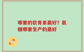 哪里的软骨素最好？氨糖哪里生产的最好