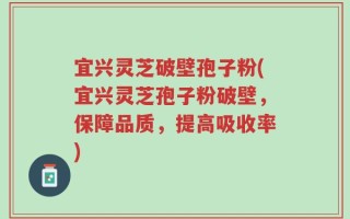 宜兴灵芝破壁孢子粉(宜兴灵芝孢子粉破壁，保障品质，提高吸收率)