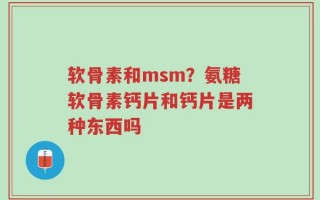 软骨素和msm？氨糖软骨素钙片和钙片是两种东西吗