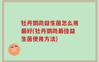 牡丹鹦鹉益生菌怎么用最好(牡丹鹦鹉最佳益生菌使用方法)