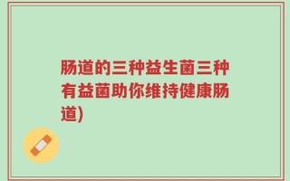 肠道的三种益生菌三种有益菌助你维持健康肠道)