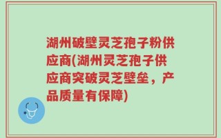 湖州破壁灵芝孢子粉供应商(湖州灵芝孢子供应商突破灵芝壁垒，产品质量有保障)
