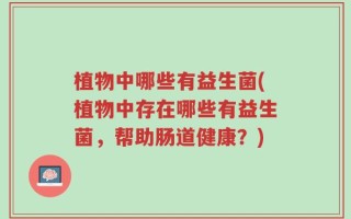 植物中哪些有益生菌(植物中存在哪些有益生菌，帮助肠道健康？)