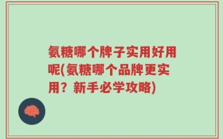 氨糖哪个牌子实用好用呢(氨糖哪个品牌更实用？新手必学攻略)