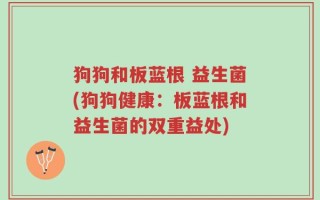 狗狗和板蓝根 益生菌(狗狗健康：板蓝根和益生菌的双重益处)