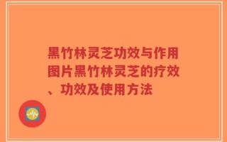 黑竹林灵芝功效与作用图片黑竹林灵芝的疗效、功效及使用方法