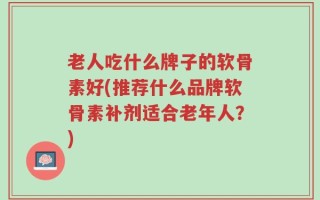 老人吃什么牌子的软骨素好(推荐什么品牌软骨素补剂适合老年人？)