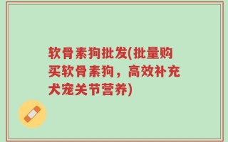 软骨素狗批发(批量购买软骨素狗，高效补充犬宠关节营养)
