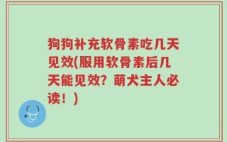 狗狗补充软骨素吃几天见效(服用软骨素后几天能见效？萌犬主人必读！)